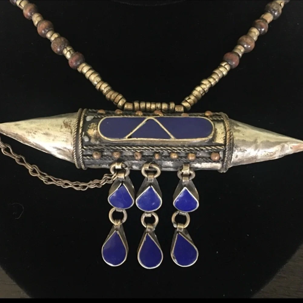 Vintage Afghani Necklace Poison Locket, Prayer Locket - Picture 6 of 7